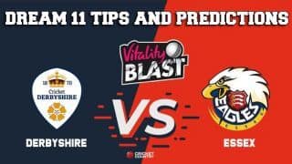 Dream11 Team Derbyshire vs Essex 2nd Semi-final VITALITY T20 BLAST 2019 ENGLISH T20 BLAST – Cricket Prediction Tips For Today’s T20 Match DER vs ESS at Edgbaston, Birmingham